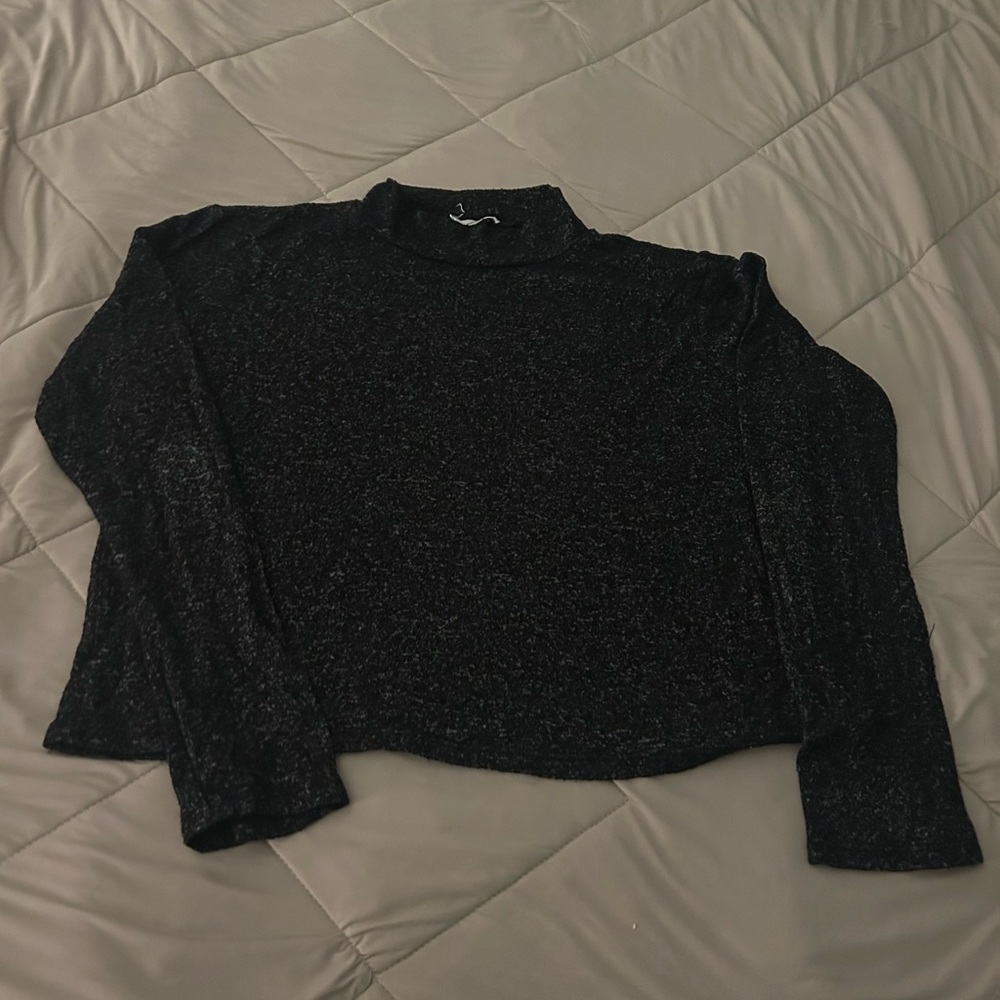 Ladies Antistar Charcoal Grey Mock Turtleneck Top